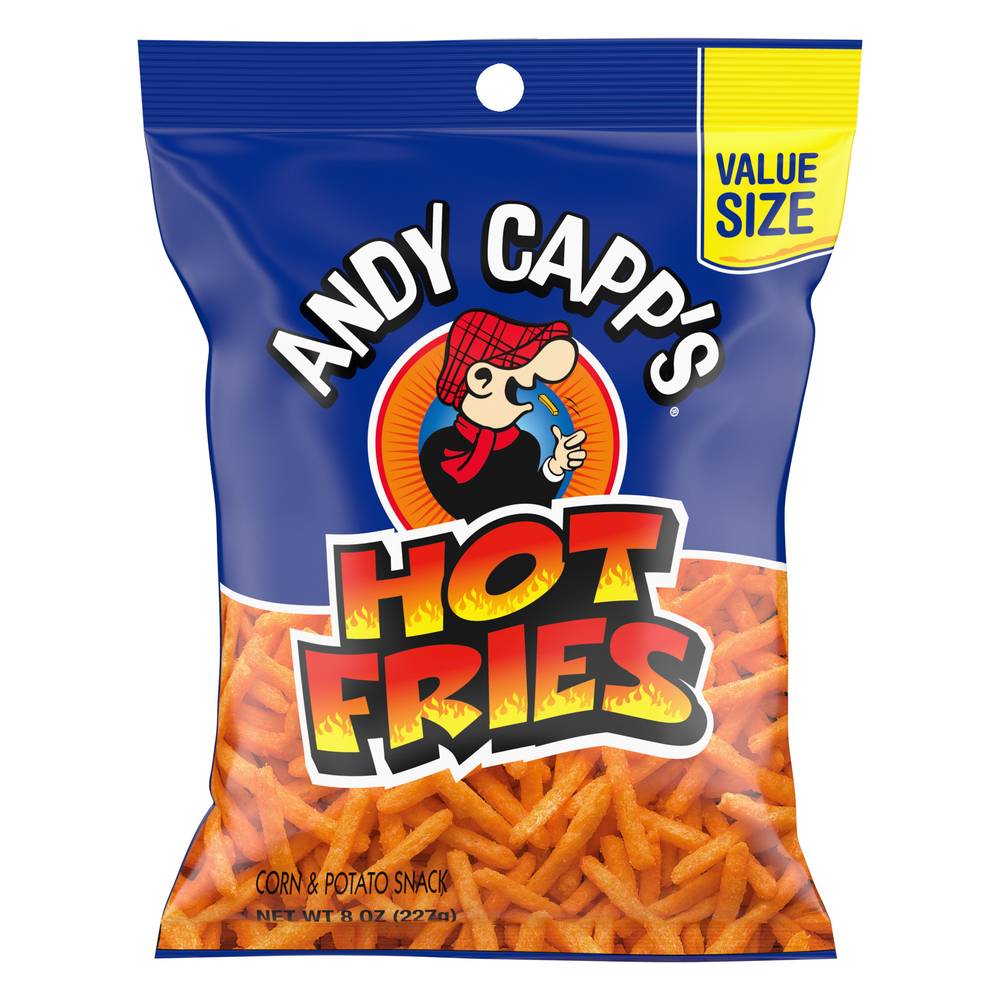 Andy Capp's Oven Baked Corn & Potato Snacks Big Bag, Hot Fries (8 oz)