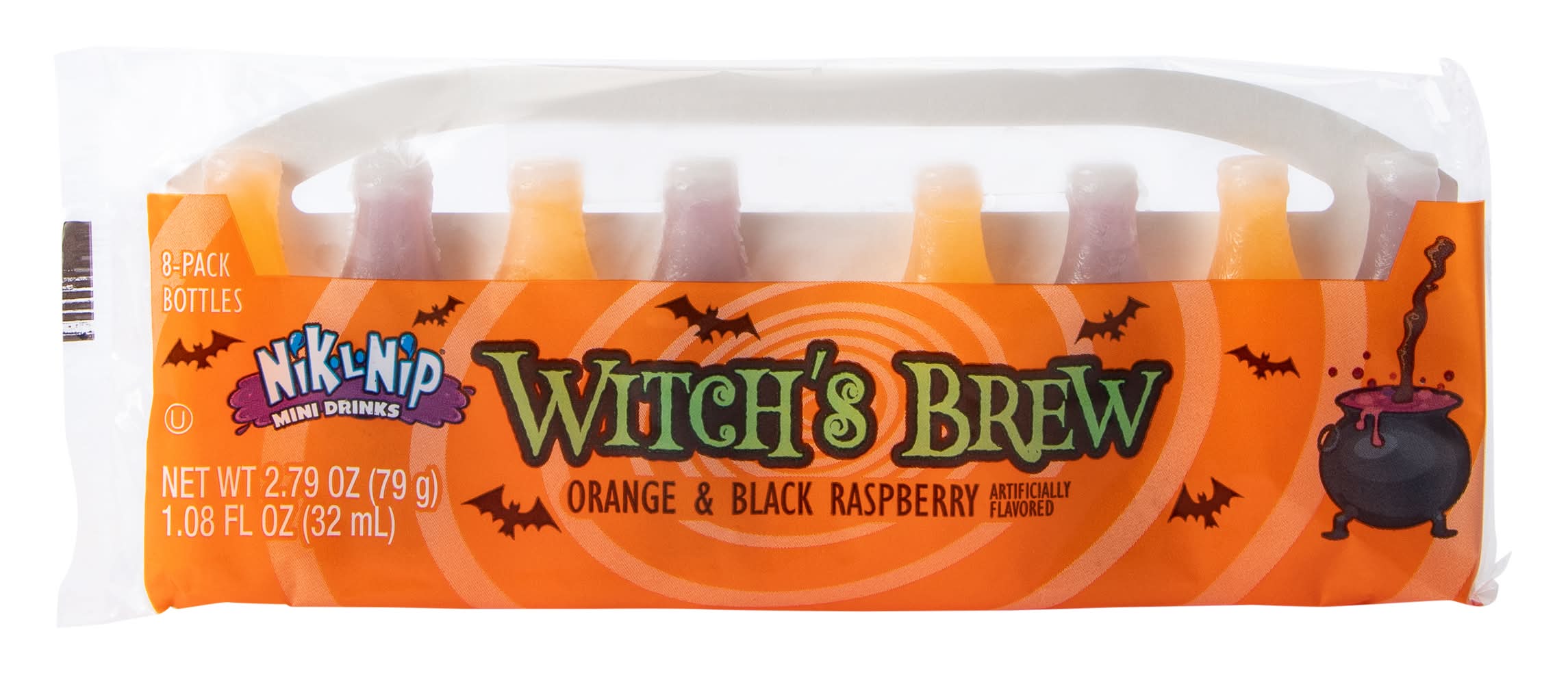 Nik-L-Nip® Witch's Brew Orange & Black Raspberry Mini Drinks 8-Pack 2.79oz Witch’s Brew