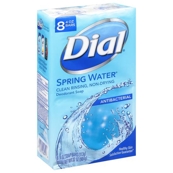 Dial Spring Water Antibacterial Deodorant Soap (8 ct)