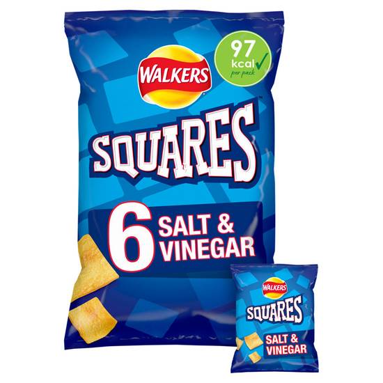 Walkers Squares Salt and Vinegar Crisps 6 pack