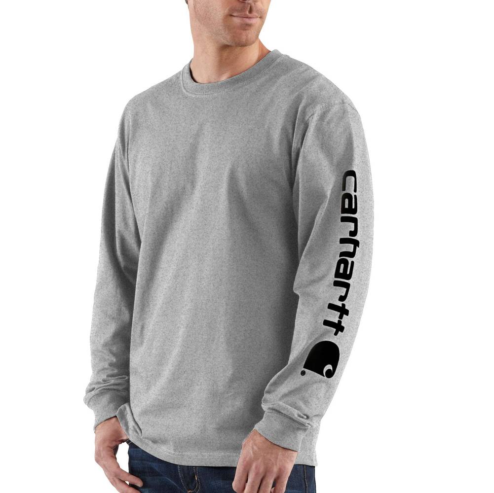 Carhartt Men's Gray Knit Long Sleeve Solid Sweatshirt (X-large) | TK0231-MHGYXL