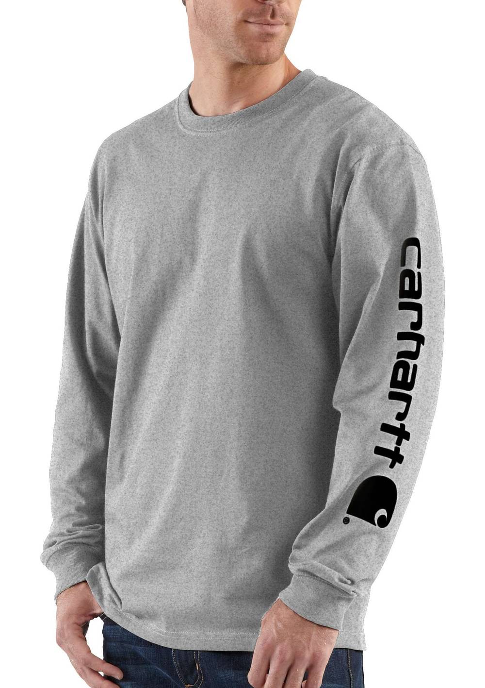 Carhartt Men's Gray Knit Long sleeve Solid Sweatshirt ( 2XL ) | TK0231-MHGY2XL