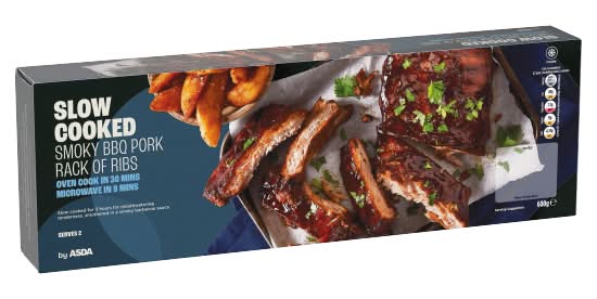 Asda - ASDA Slow Cooked Smoky Bbq Pork Rack Of Ribs (600g) - Delivery ...