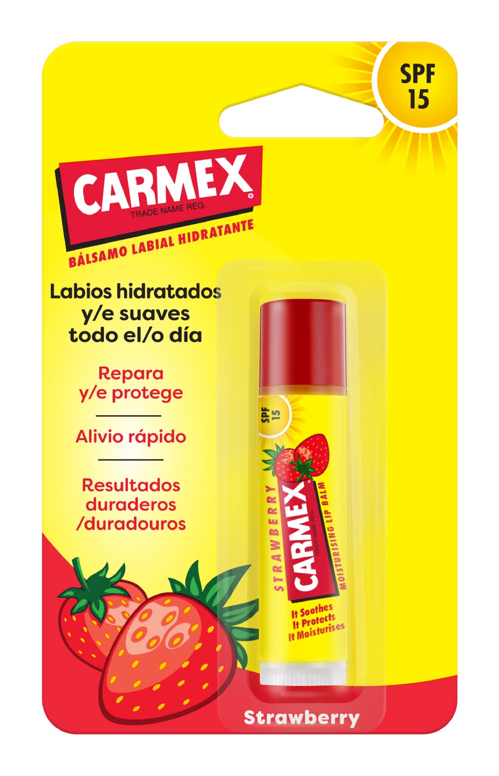 Bálsamo labial hidratante spf 15 · Carmex - Fresa (4,25 g)