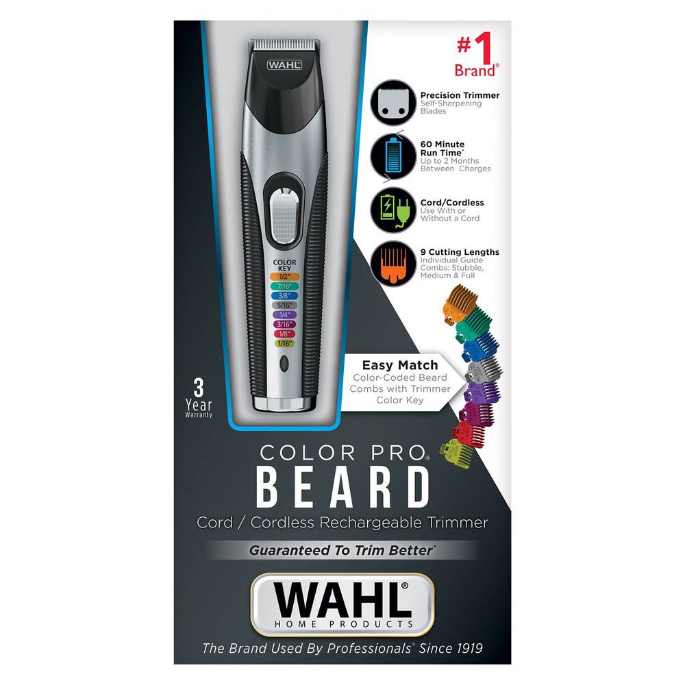 Wahl Color Pro Cord/Cordless Rechargeable Beard Trimmer