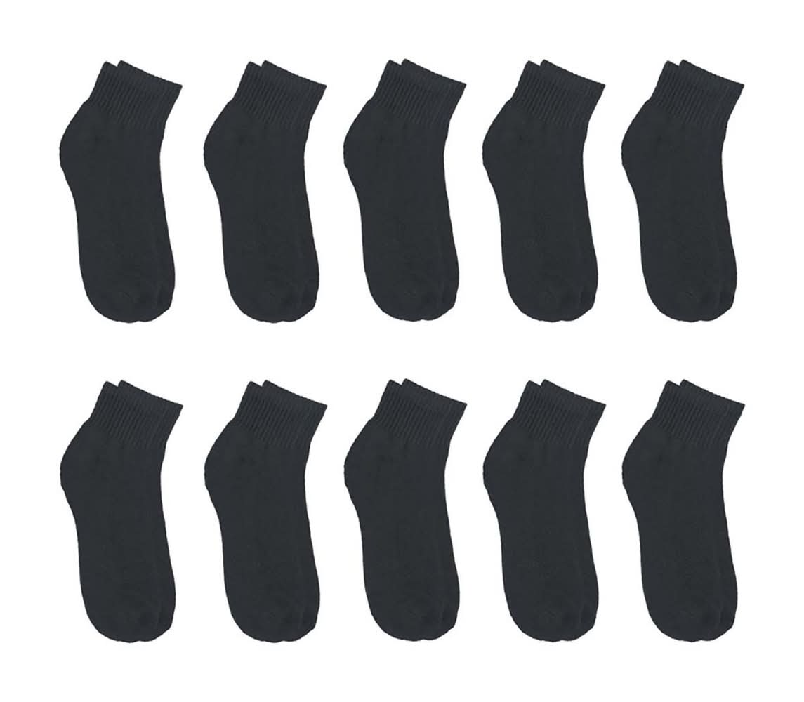 Zone Pro Men'S Half Cushion Ankle Socks Shoe Size 6-12 Black 10 Pk