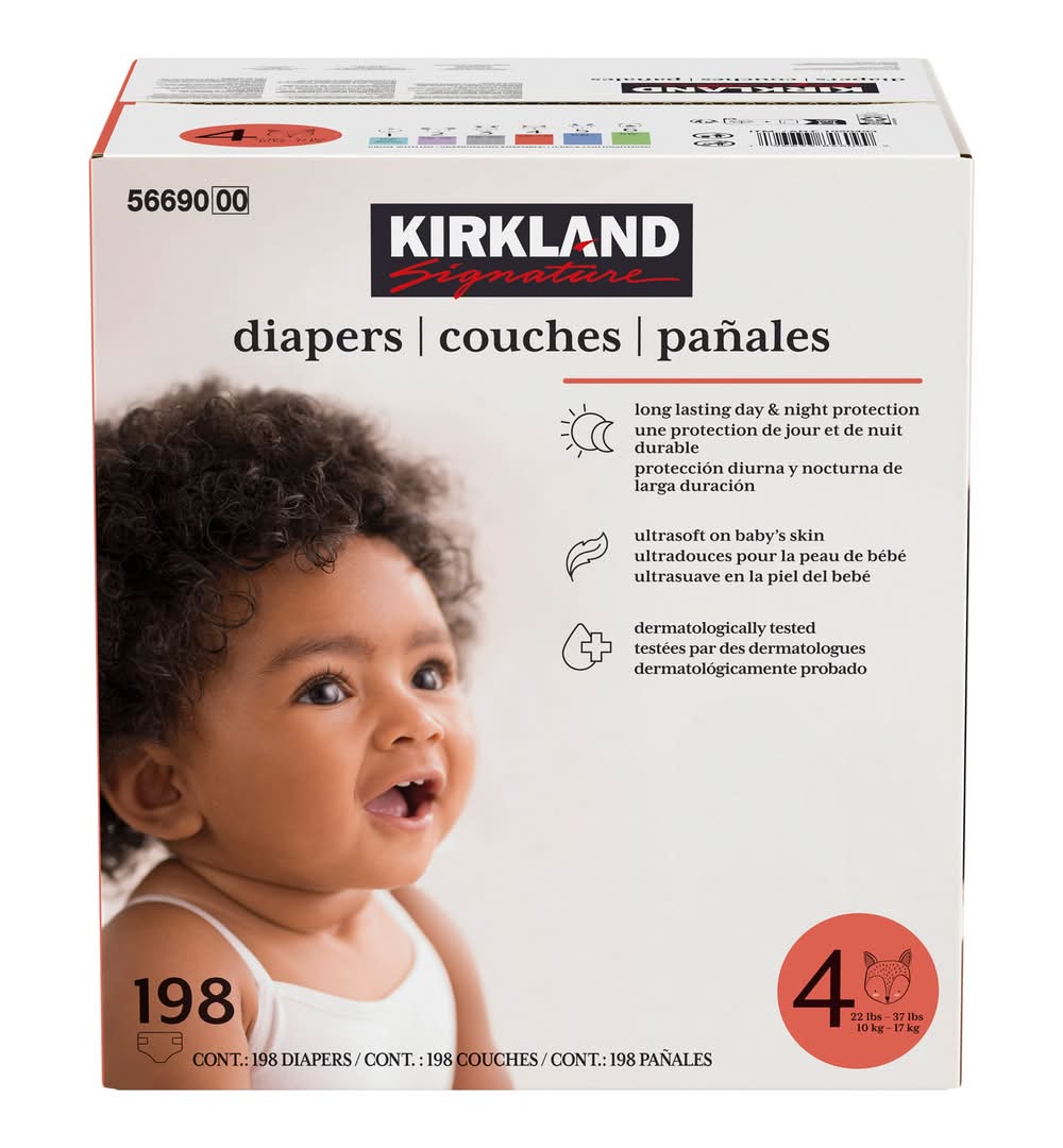 Kirkland Signature - Couches Taille 4, Paquet De 198 / Kirkland Signature Diapers Size 4, Pack Of 198
