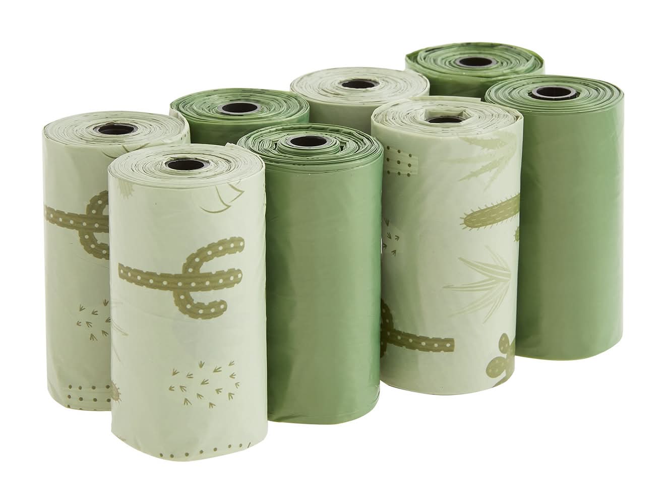 Top Paw® Dog Poop Bags - Extra Thick, Eucalyptus Scent, Green - Cactus & Solids - 60-240 Count