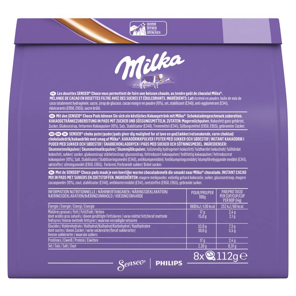 Senseo - Milka chocolate en dosettes (112 g)