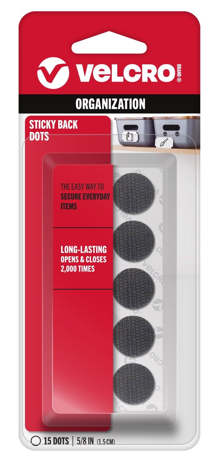 Velcro Brand Sticky Back Small Nylon Hook And Loop Fastener 5/8 In. L 15 Pk