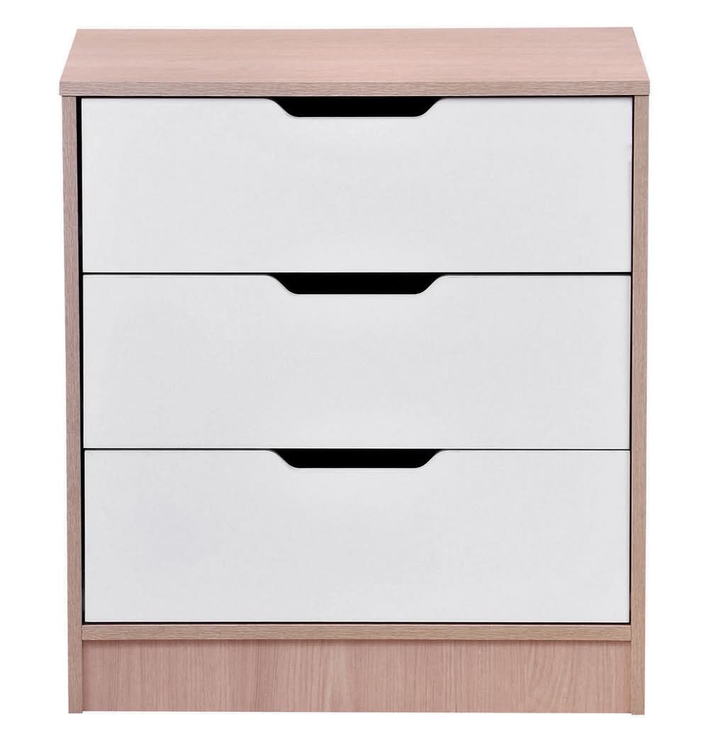 Cómoda 3 cajones Misuri blanco/carvalo Mobikit.