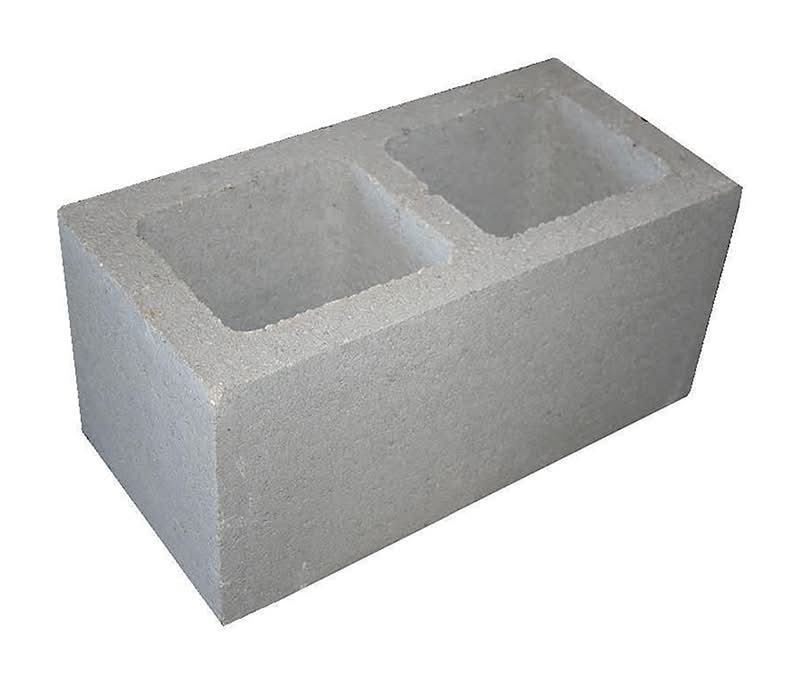 8-in W x 8-in H x 16-in L Cored Concrete Block