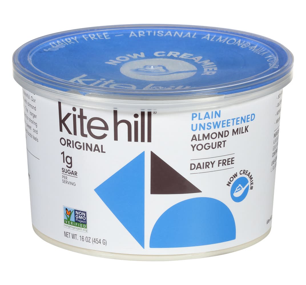 Kite Hill Dairy Free Unsweetened Milk Plain Yogurt, Almond (16 oz)