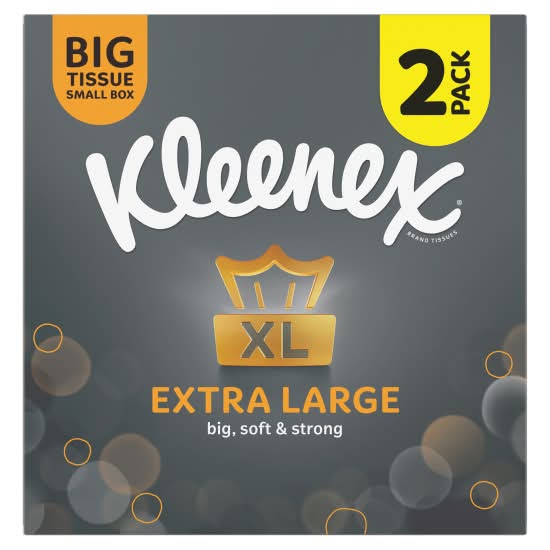Kleenex XL, Facial Tissue in Compact Box Twin pack (2 pack)