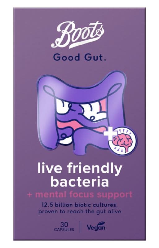 Boots Good Gut Live Friendly Bacteria + Mental Focus Support 30 Capsules