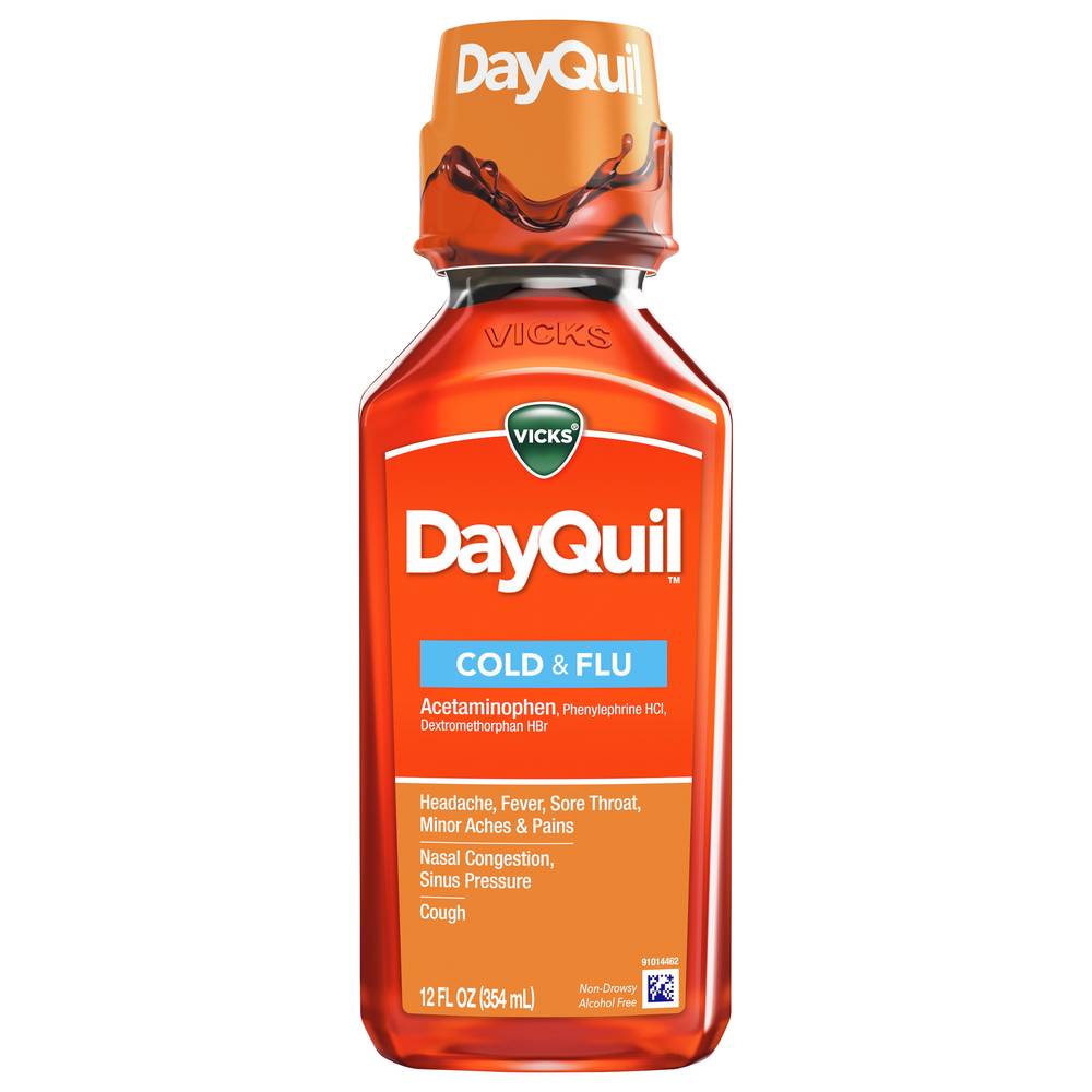 Vicks Dayquil Cough Cold & Flu Multi-Symptom Relief (12 fl oz)