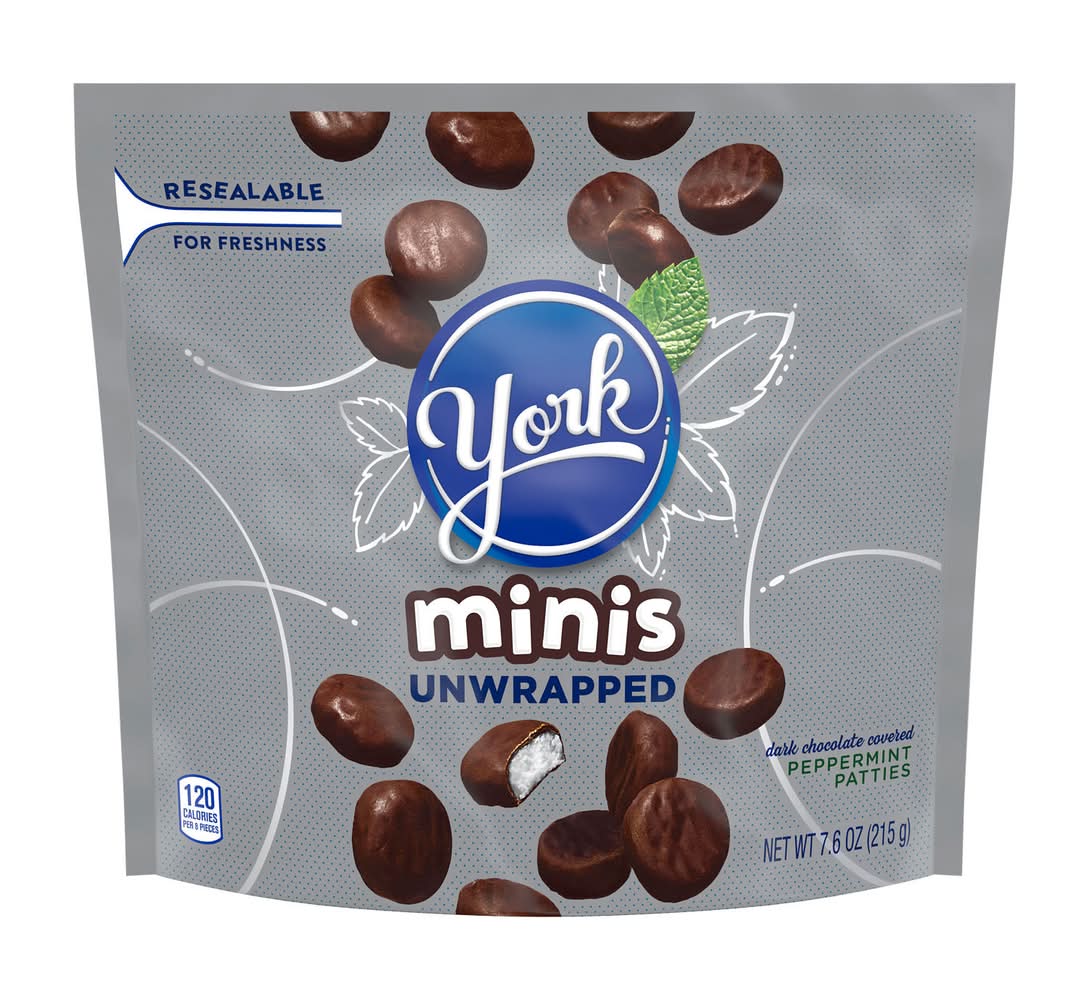 York Minis Unwrapped Peppermint Patties, Dark Chocolate (7.6 oz)