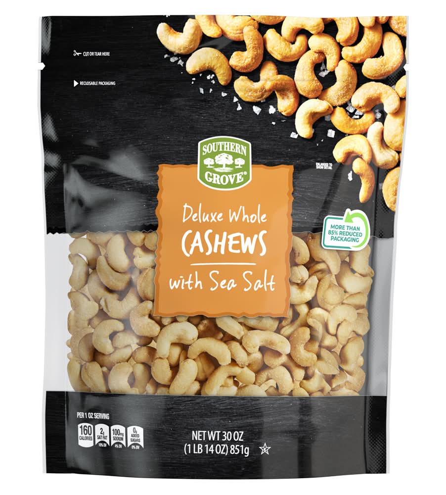 Southern Grove Deluxe Whole Cashews, Sea Salt (30 oz)