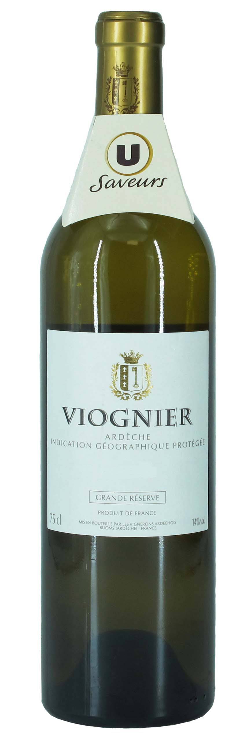 Les Produits U - Saveurs vin blanc ardèche viognier (750 ml)