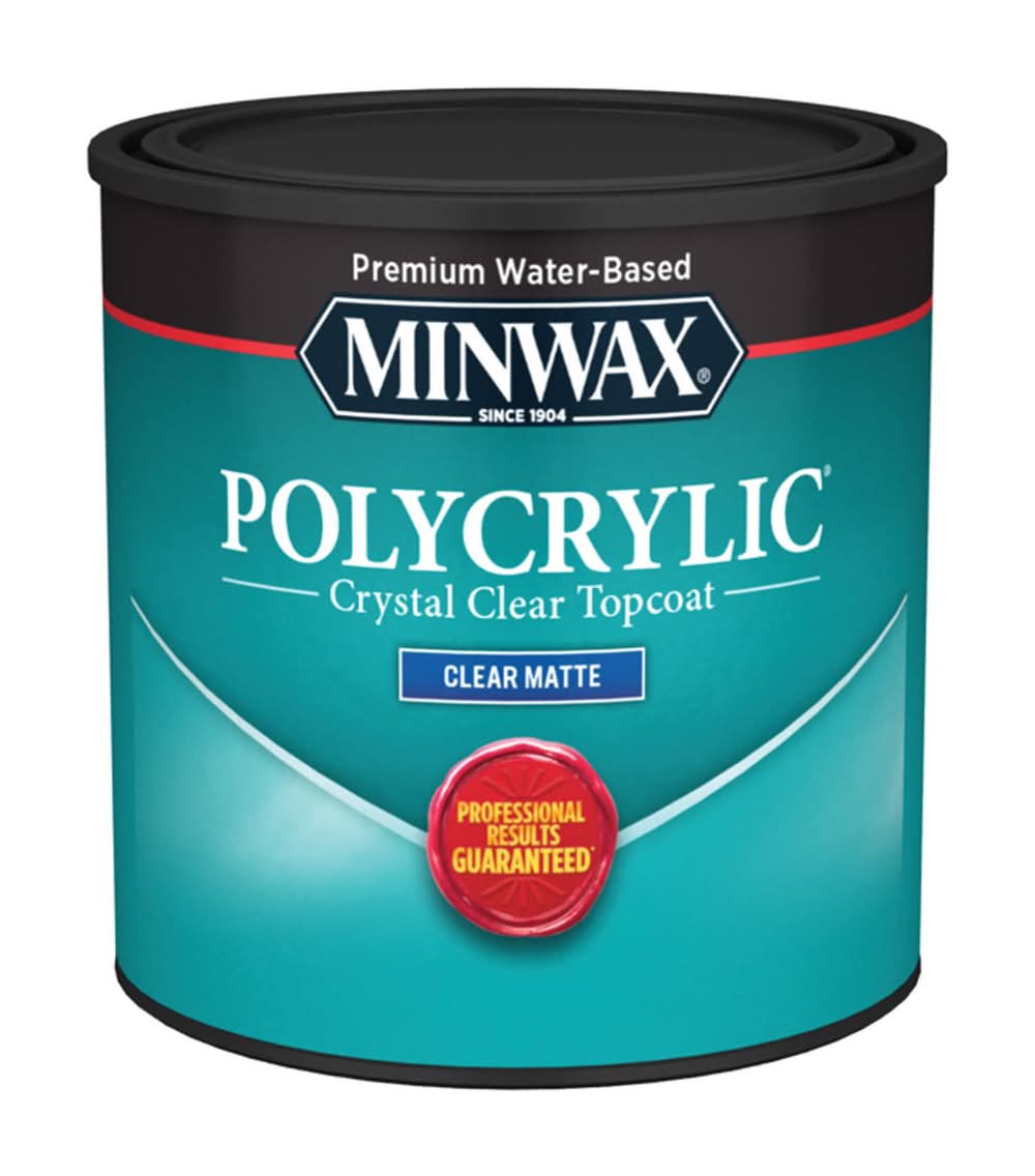Minwax Polycrylic Matte Crystal Clear Water-Based Polycrylic Protective Finish 0.5 Pt