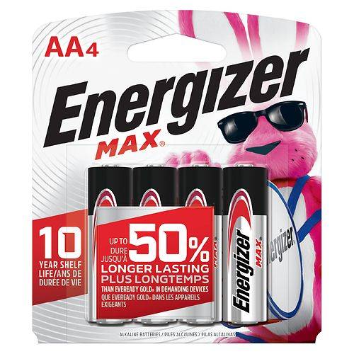 Energizer AA Batteries, Alkaline AA - 4.0 ea