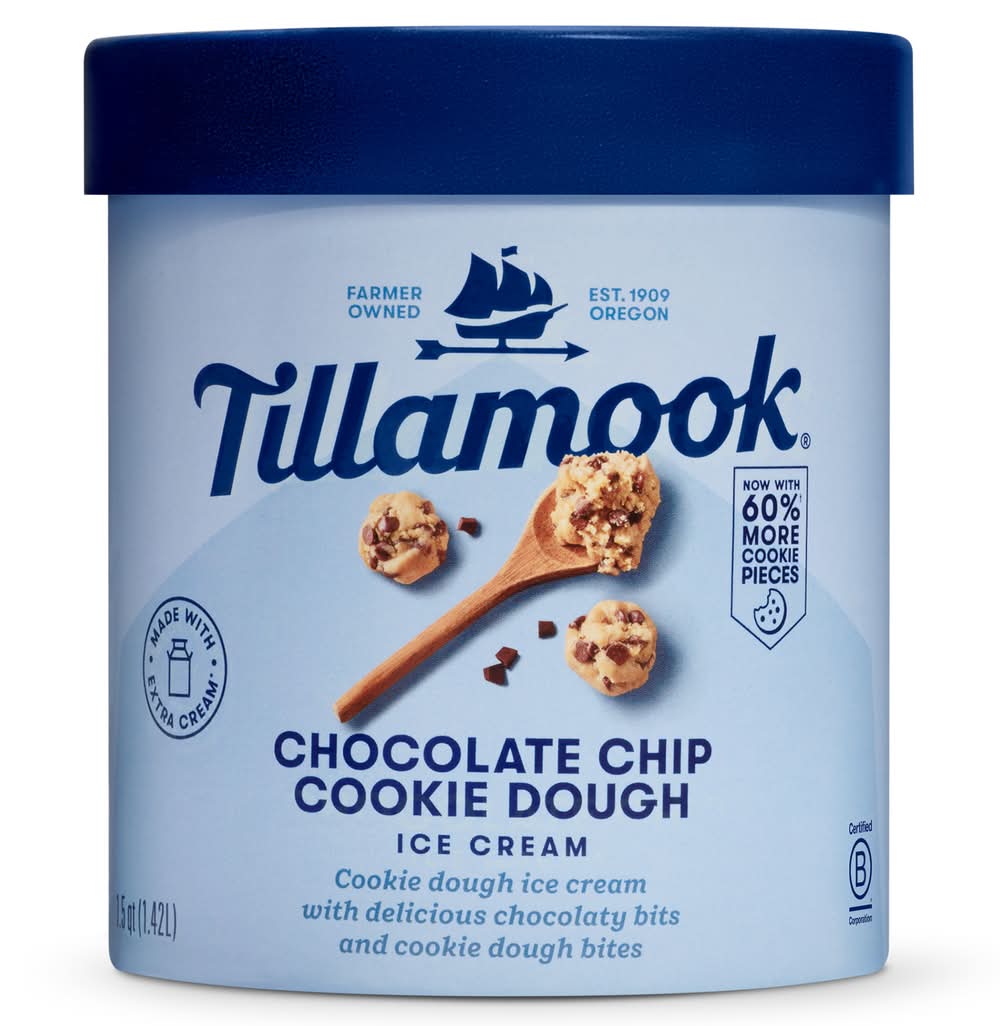 Tillamook Ice Cream, Chocolate Chip Cookie Dough (1.5 qt)