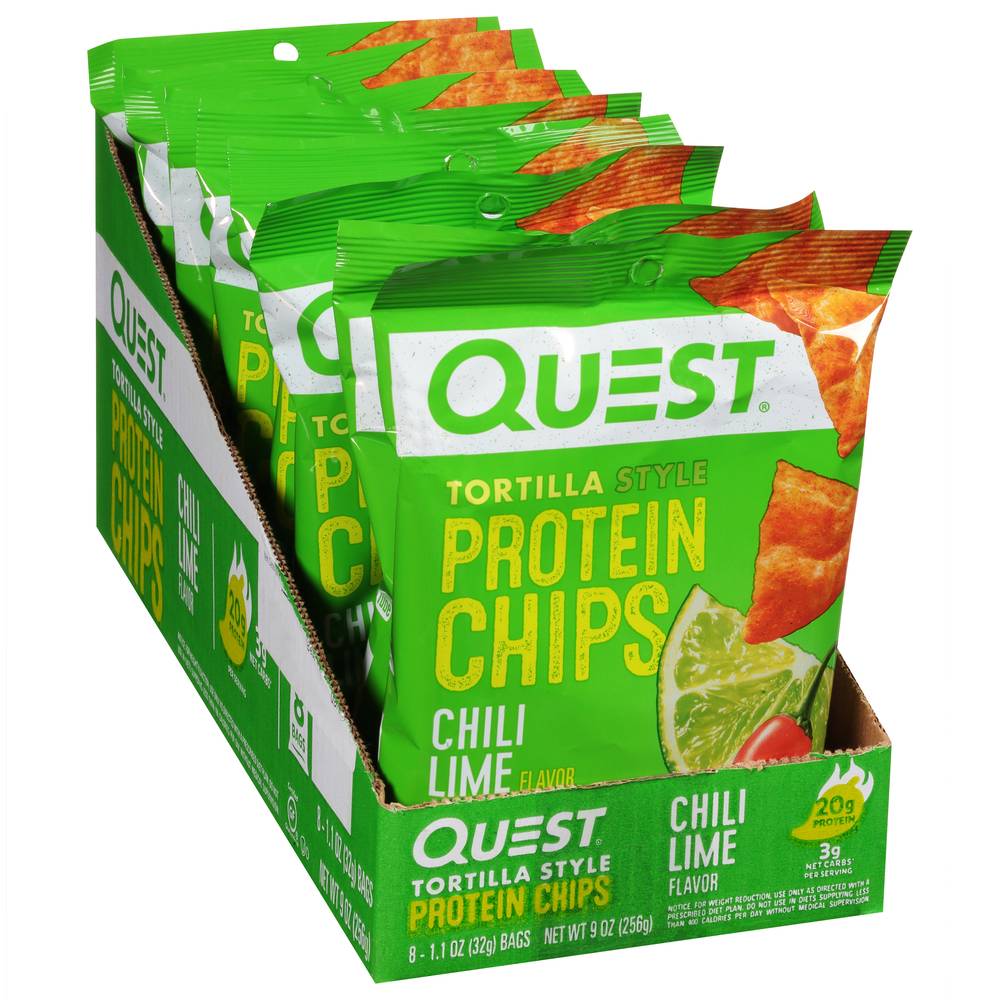 Quest Tortilla Style Chili Lime Flavor Protein Chips (8 ct)