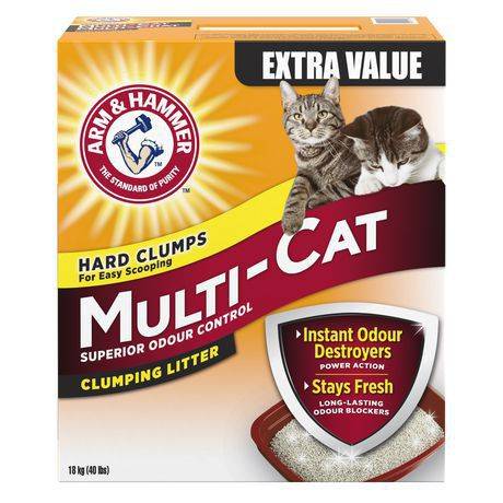 Arm & hammer litière agglomérante multi-chat strength (18 kg) - multi-cat strength clumping cat litter (18 kg)