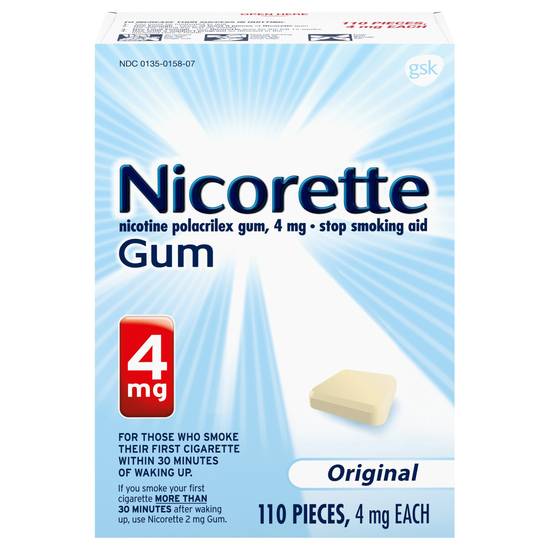 Nicorette Nicotine Polacrilex Gum 4 mg (110 ct)