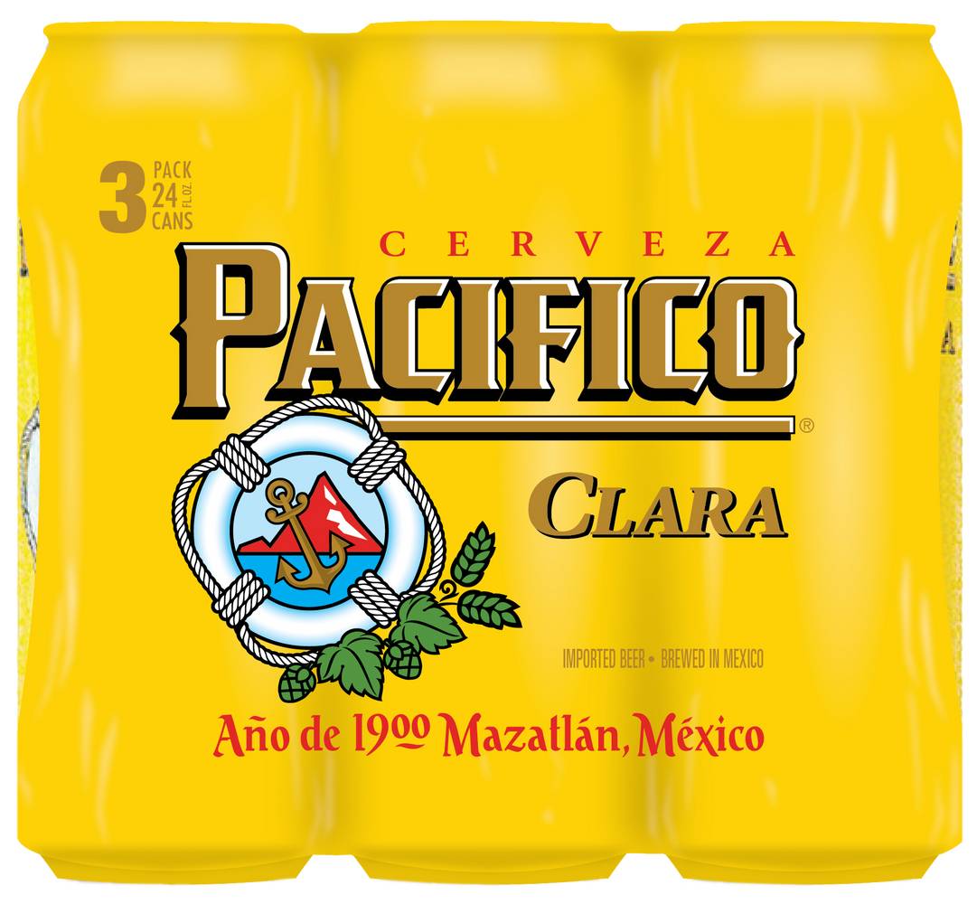 Pacifico Clara Mexican Imported Beer (3 pack, 24 fl oz)