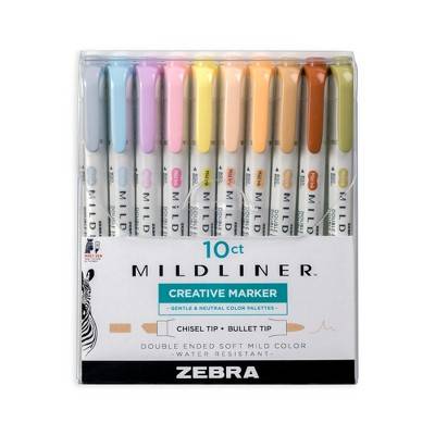 Zebra Highlighters Midliner Double Ended, Assorted (10 ct)