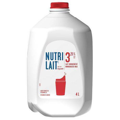 Nutrilait lait homogénéisé 3.25 % m.g. - homogenized milk 3.25 % m.f. (4 l)