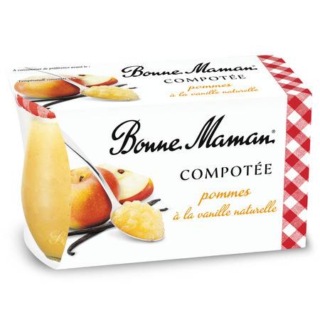 Compotée pommes vanille naturelle BONNE MAMAN - les 2 pots de 130g