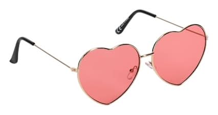 Juniors Heart Sunglasses Pink Heart