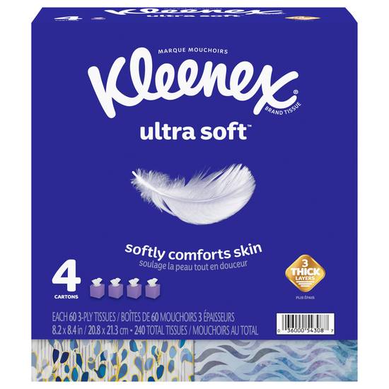 Kleenex Ultra Soft 3-ply Tissues (240 ct)