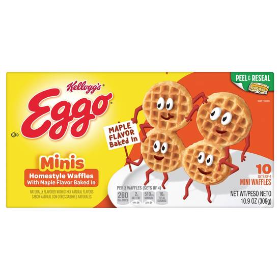 Kellogg's Eggo Minis Homestyle Maple Flavor Waffles (40 ct)