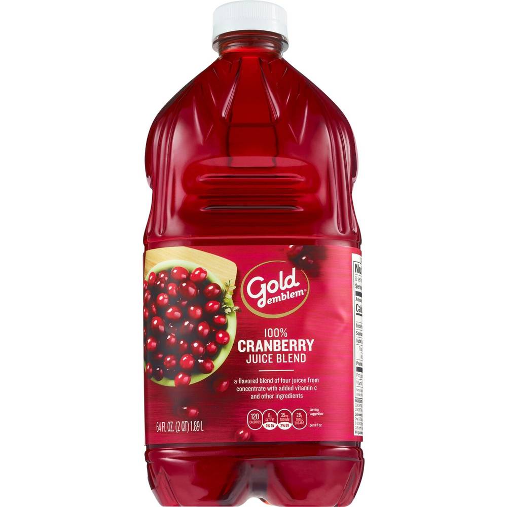 Gold Emblem 100% Cranberry Juice Blend, 64 Oz