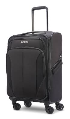 American Tourister Phenom Softside Carry on Spinner Suitcase, Black