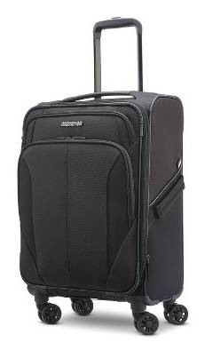 American Tourister Phenom Softside Carry on Spinner Suitcase, Black