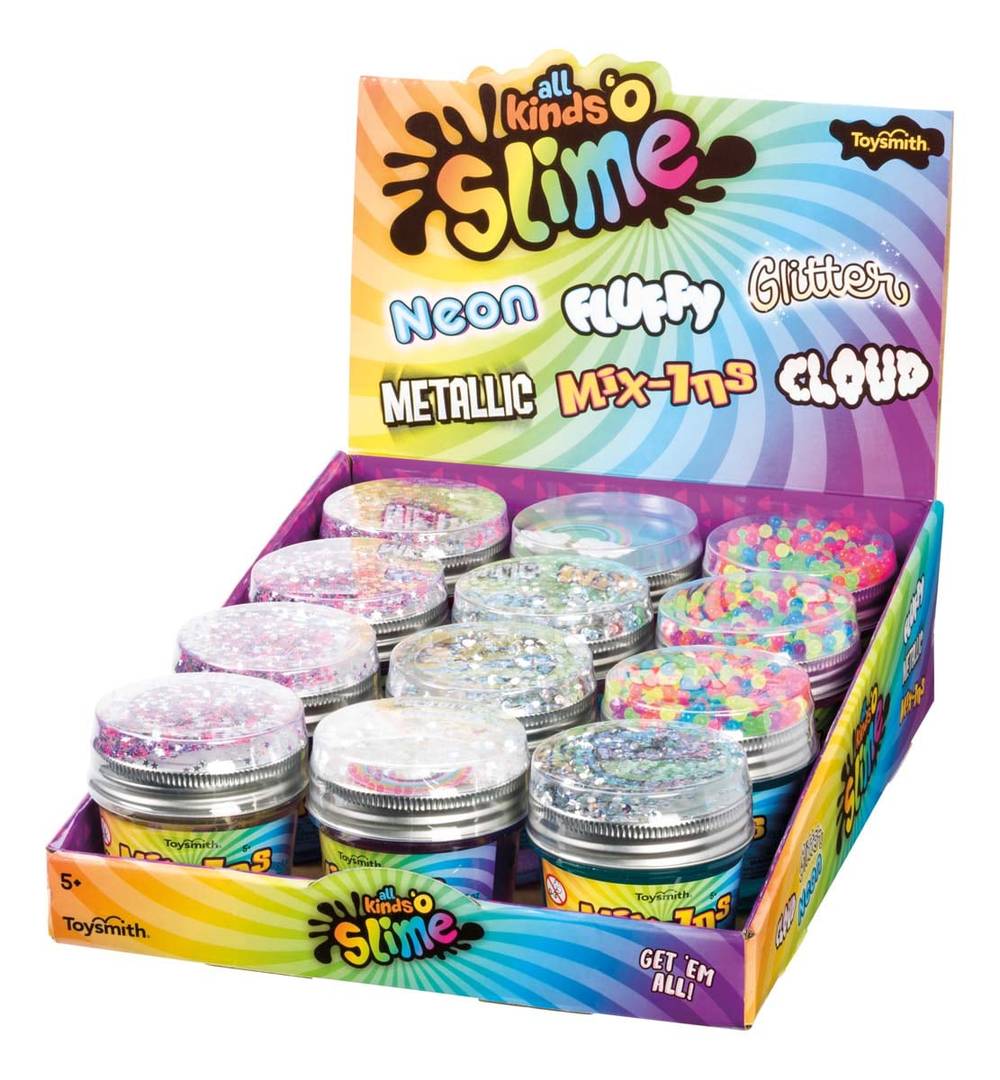 Toysmith Colorful Confetti Slime - 5.5 oz - Creative Play Toy for Kids 5+ Years - Add Shine to Clear Slime | 7015