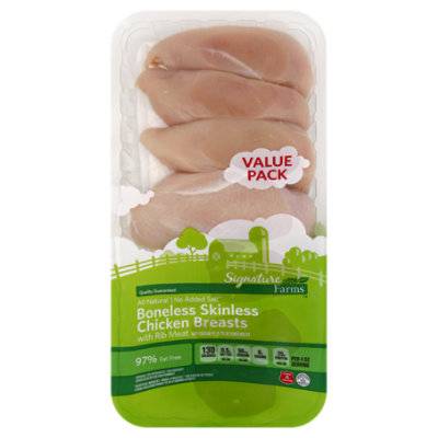 Signature Farms Boneless Skinless Chicken Breasts Value Pack - 3.50 Lb