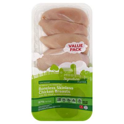 Signature Farms Boneless Skinless Chicken Breasts Value Pack - 3.5 Lb