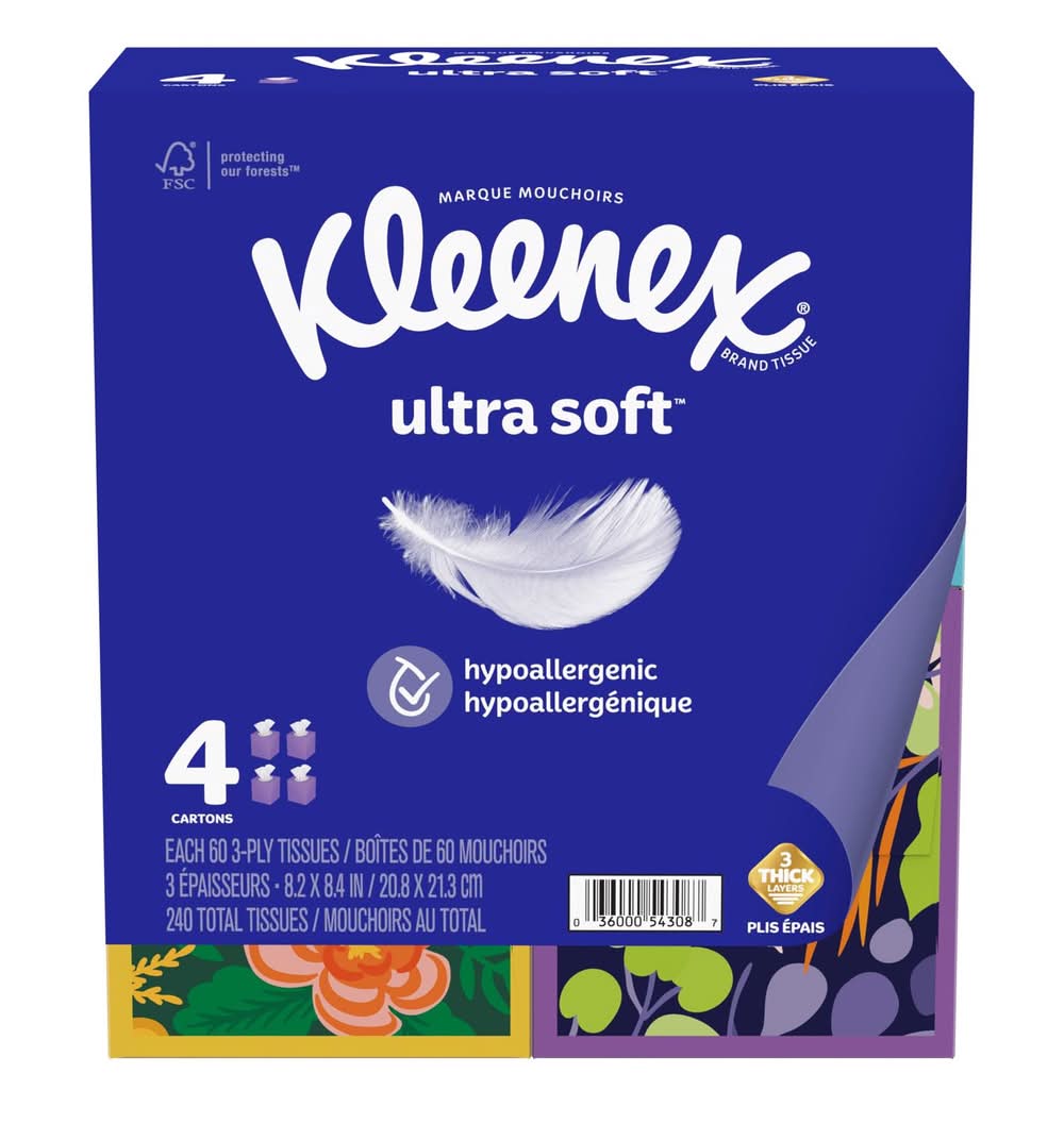 Kleenex Ultra Soft 60 Ct Facial Tissue