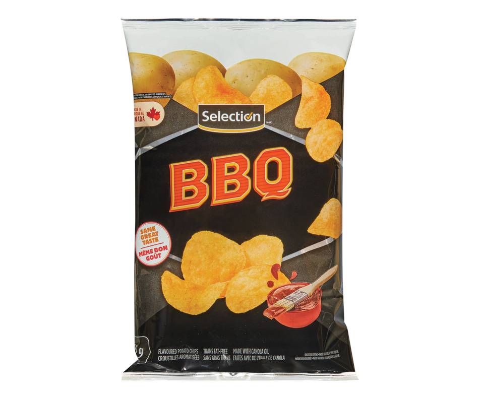 Selection chips de pommes de terre croustillantes (bbq)