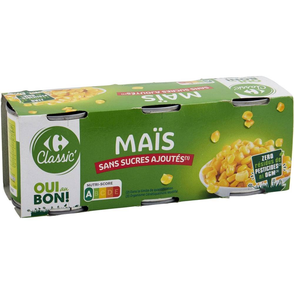 Carrefour - Grains de maïs doux sans sucre ajoutés