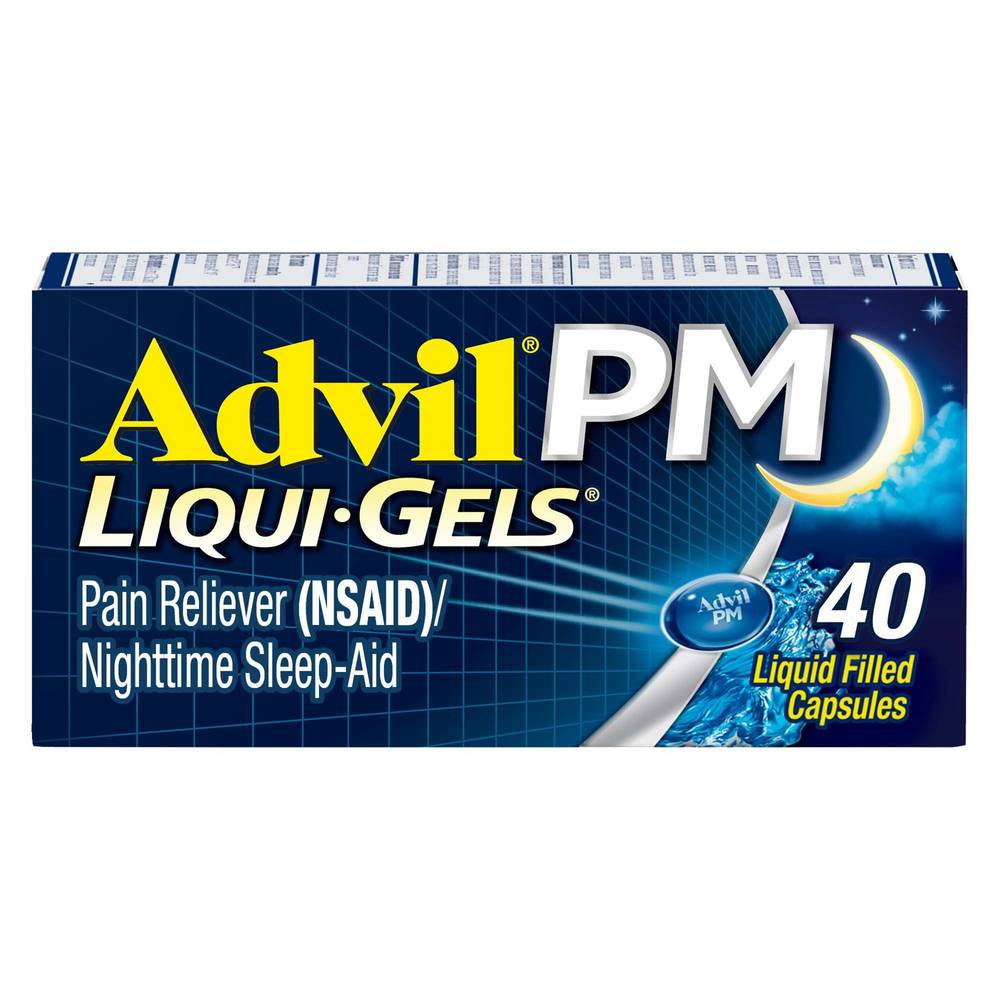 Advil Pm Liqui-Gels Pain Reliever/ Nighttime Sleep-Aid Capsules, 80 Ct