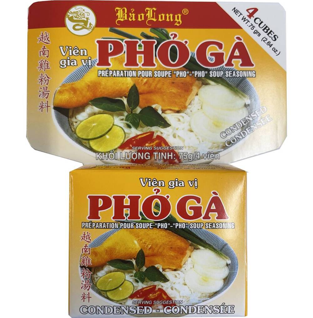 Bao Long Pho Ga Soup Seasoning Chicken Cheese Cube (75g, 4 pack)