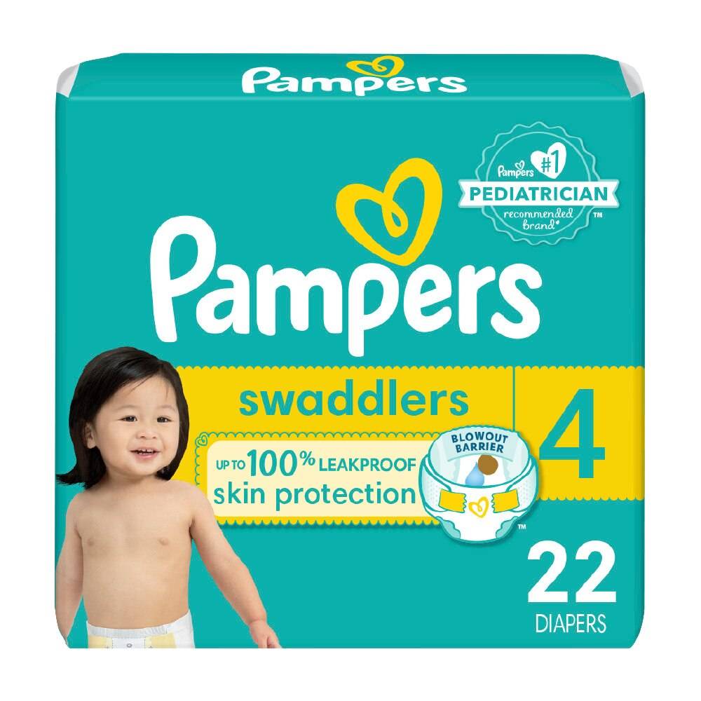 Pampers Swaddlers Diapers, Size 4, 22 Ct