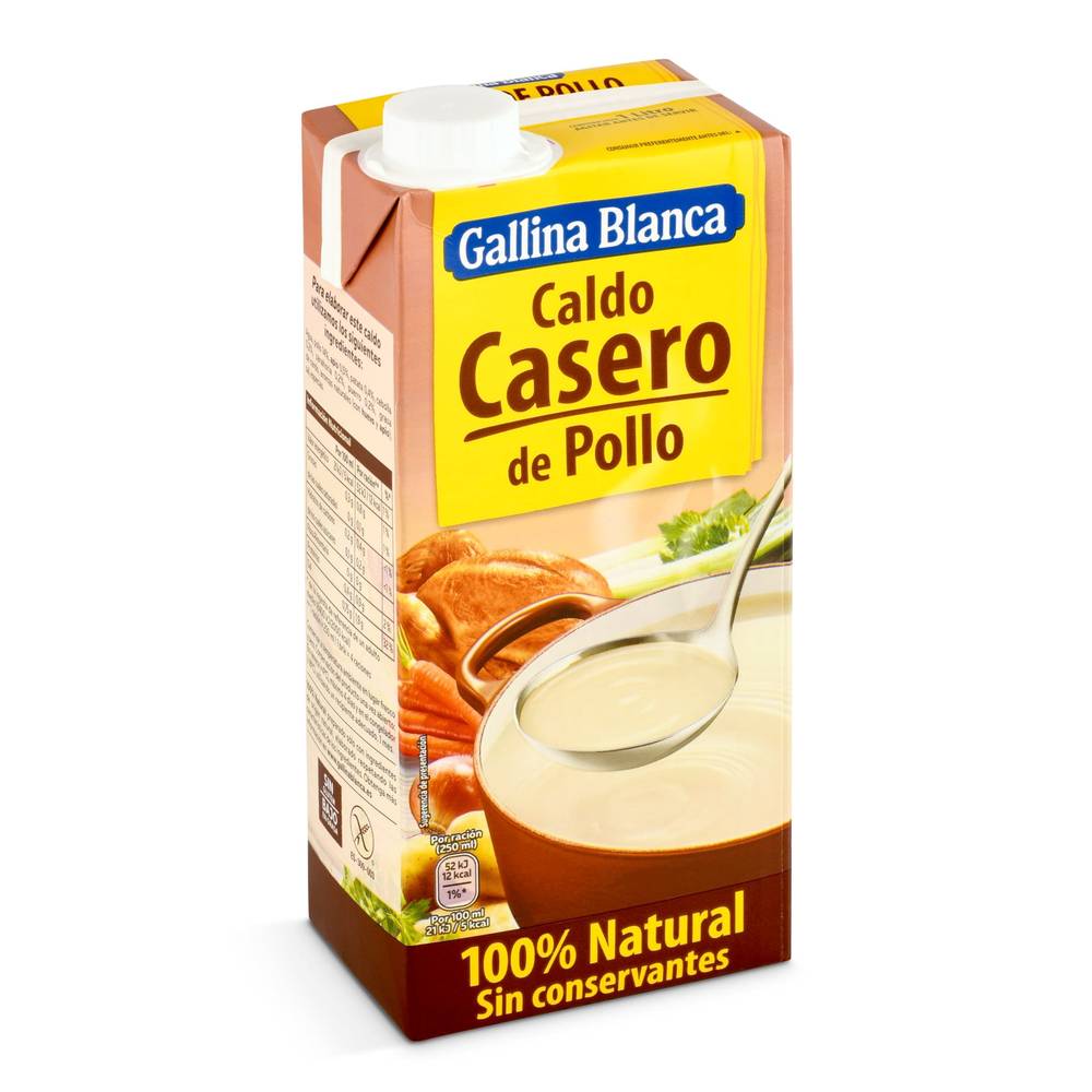 Caldo Casero De Pollo 100% Natural Gallina Blanca Brik 1 L