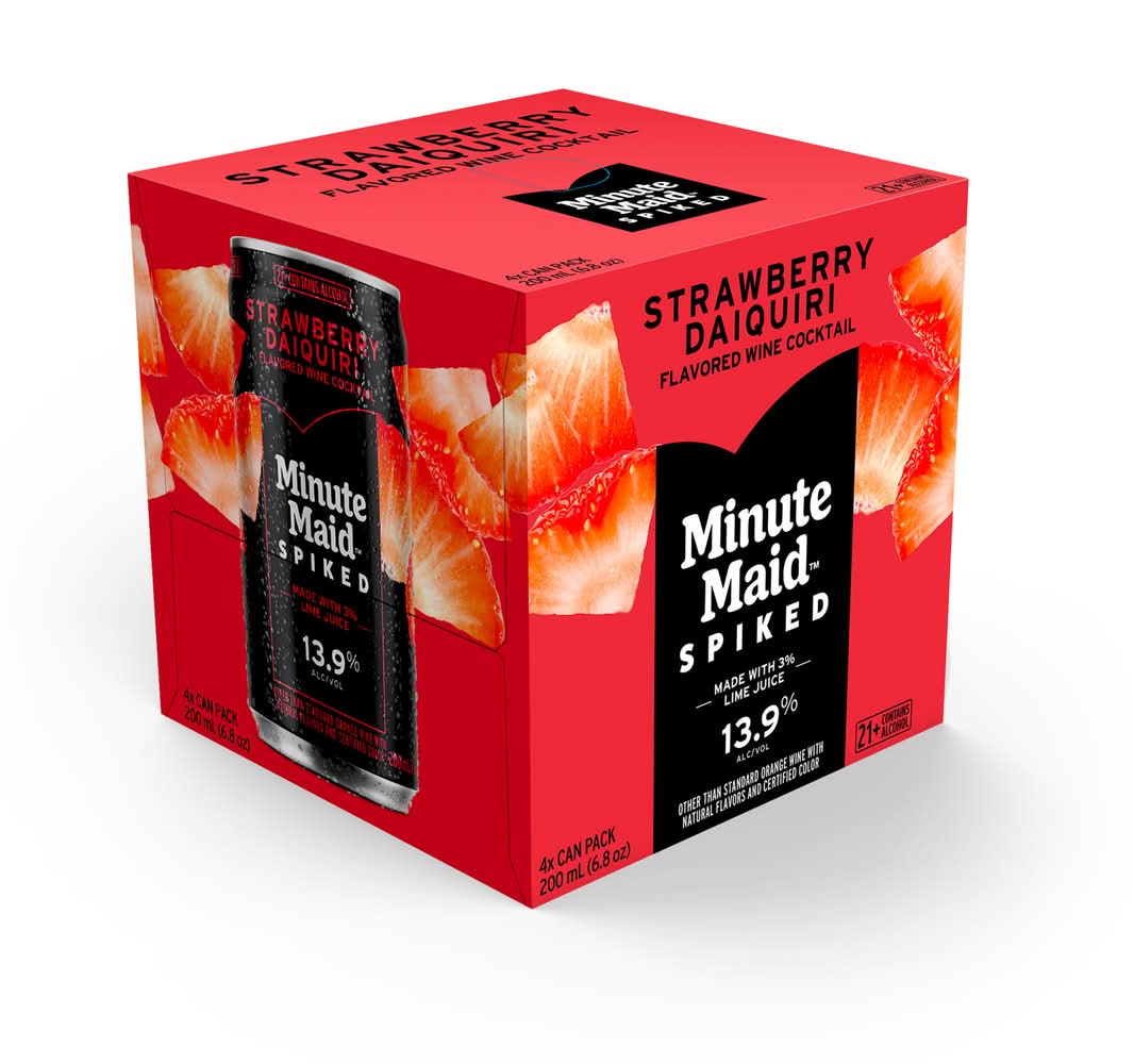 Minute Maid Spiked Flavored Wine Based Cocktail, Strawberry Daiquiri (4 x 6.8 fl oz)